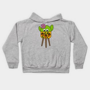 Cute Cactus Design #295: Pretty Cactus In Acorn Planter Kids Hoodie